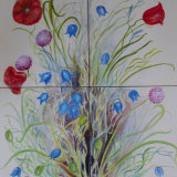 "English Wildflower Tiles" Hand Painted Tiles