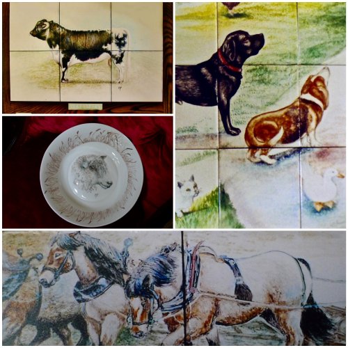 Portraits of your animals. Unique and Hand Painted onto Fine Bone China and Tiles.