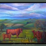 Lincolnshire landscape featuring Lincoln Red Cattle.