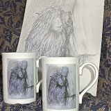 Printed Mugs taken from a Commissioned Drawing. £7.99 Each Mug.