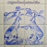 Detail of Boxing Hares (each tile £20. Picture of four tiles £80.)