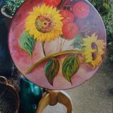 Sunflowers Hand Painted onto Tilt Top Table