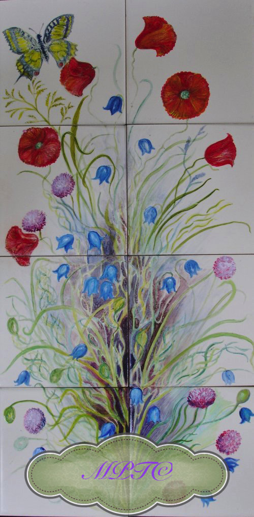 English Wildflower Tiles "High Summer"