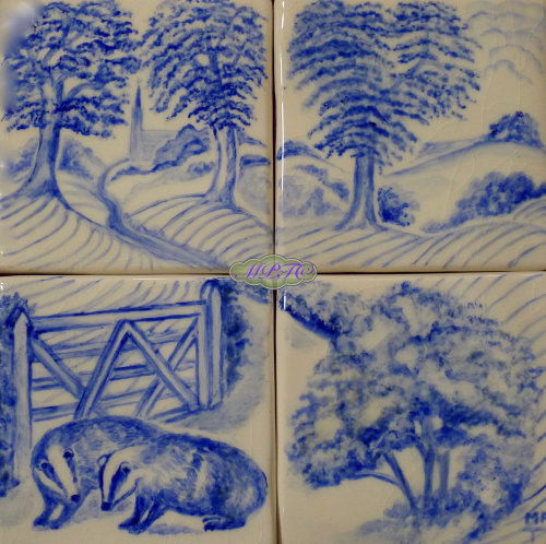 Badgers four Tile Splashback. For Sale on "The Margaret Taylor Collection"