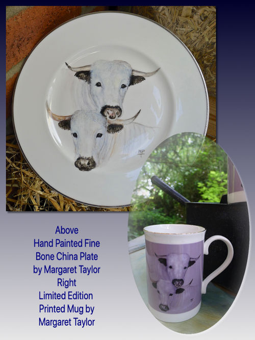 Top. Hand Painted Fine Bone China Plate. Right. Limited Edition Printed Mug. £7.99 each.