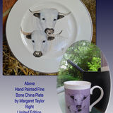 Top. Hand Painted Fine Bone China Plate. Right. Limited Edition Printed Mug. £7.99 each.