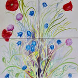 English Wildflower Tiles "High Summer"