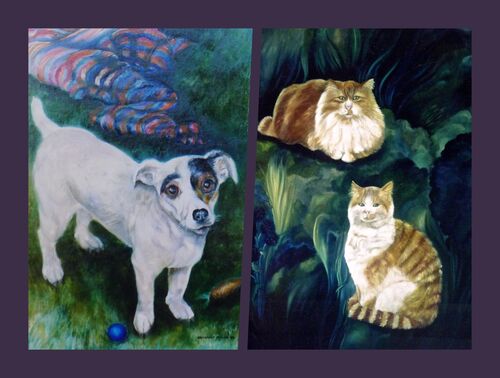 Oil Paintings of Dogs and Cats