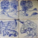Badgers four Tile Splashback. For Sale on "The Margaret Taylor Collection"