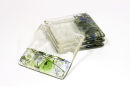 Clear and green speckled fused glass coaters