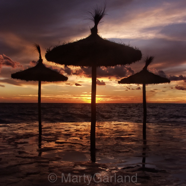 Sun shades at sundown