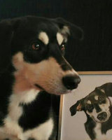 Bob, alongside her portrait
