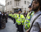 Police at BBC Demonstration