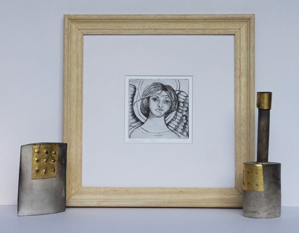 'Angel' Framed Etching (Black & White)