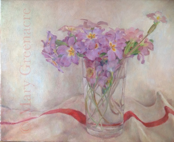 Primroses and Striped Torchon / Primevères et Torchon Rayé