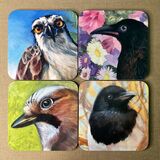 4 Bird coasters set, free UK delivery 4 Bird coasters set