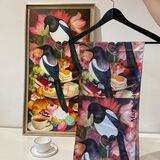 Scarf Magpie’s high tea, 30x135 cm