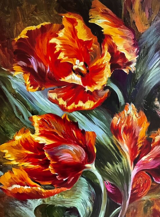 Flaming Tulips print 40x30 cm £30