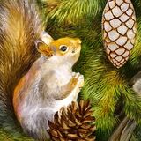 Happy Little Squirrel print £25 Happy Squirrel