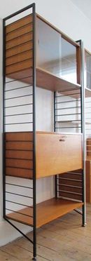 Now reserved. Large desk, glass sliding door cabinet with glass shelf and full depth shelf. Please click on image for more information.