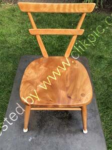 . Ercol red dot stacking chair, restored. Please click on image for more information.