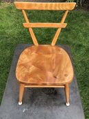 . Ercol red dot stacking chair, restored. Please click on image for more information.