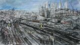 Trains Heading Away From Battersea Power Station