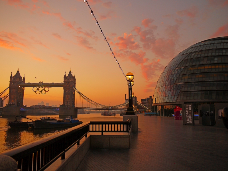 Tower Bridge and Mayor's Office at Daybreak