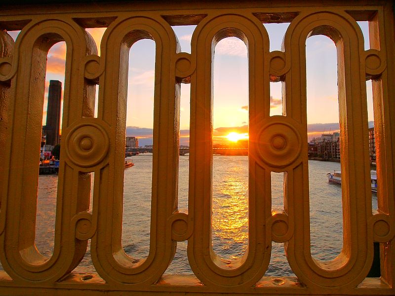 Southwark Bridge Framed Sunset