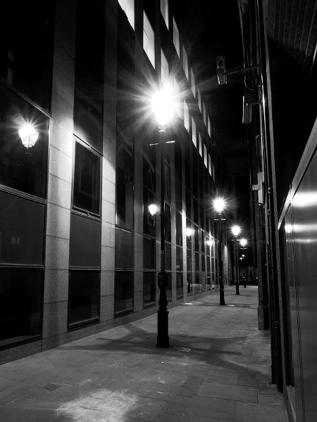City Lamposts at Midnight