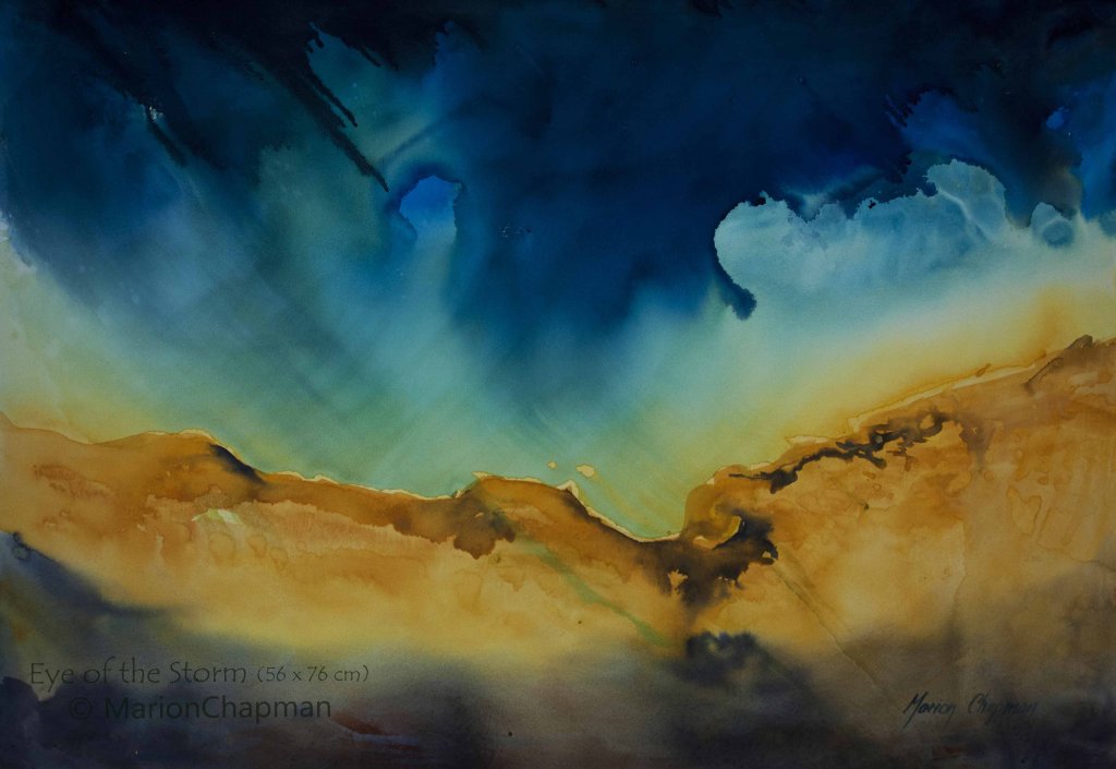 Eye of the Storm, watercolour, H56 x W76 cm