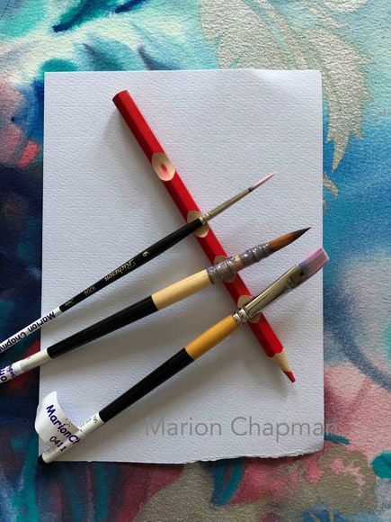 Brush holder/rest by Marion Chapman
