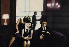 'Les Amants', 54 x 79 cm, oil on panel