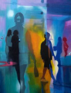 'In the Gallery', oil on canvas, 80 x 62 cm