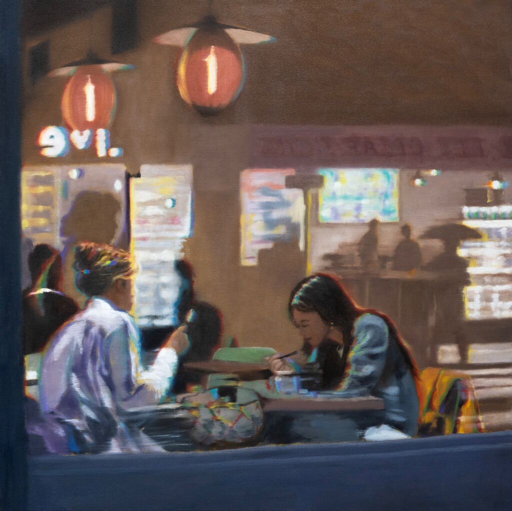 'Getting To The Point', oil on canvas, 81 x 81 cm