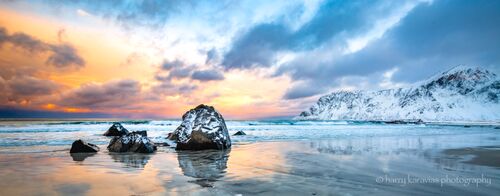Skagsanden Beach, Lofoten Island, Norway