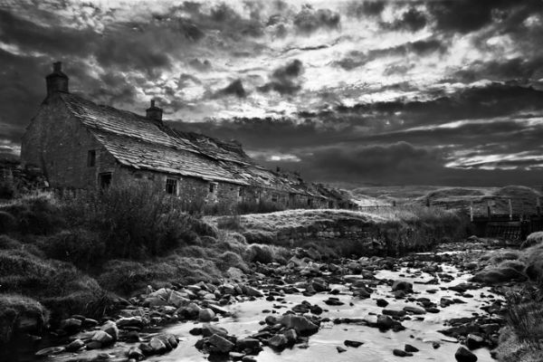 Rookhope sunset in mono