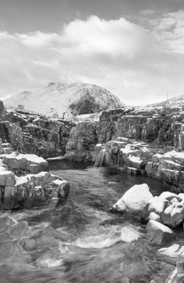 Winter storm in Glen Etive