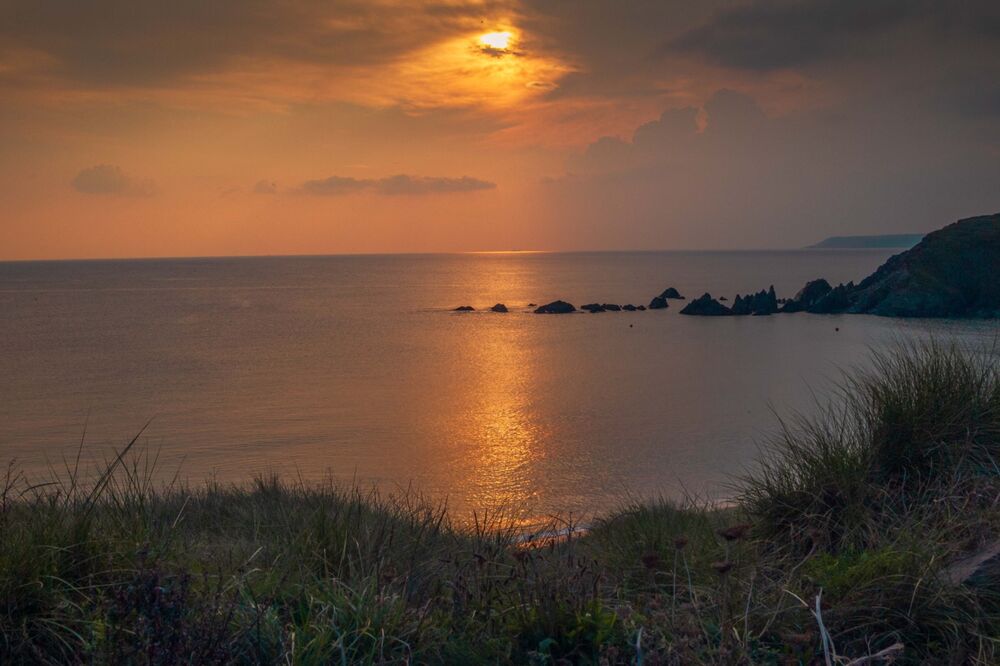 Above Challaborough Bay at sunset website-1