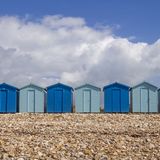Blue beach huts