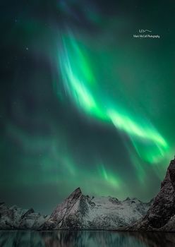Aurora near Hamnoy, Lofoten islands, Arctic Norway