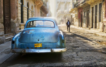 The blue car, Havana, Cuba