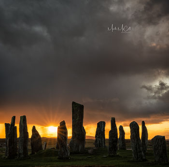 Sunburst at Callanais standing stones, Isle of Lewis, Outer Hebrides