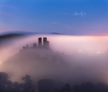 Evening mist, Corfe Castle, Dorset, England