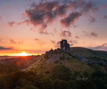 Summer dawn, Corfe Castle, Dorset, England