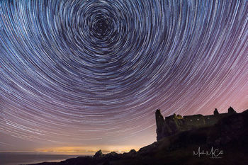 Dunure Castle star trails, Ayrshire, Scotland