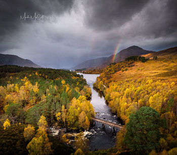 Autumn rainbow, Loch Affric, Glen Affric, Scotland