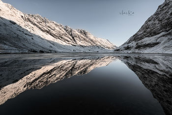 Mirror image, Loch Achtriochtan, Glencoe, Scotland