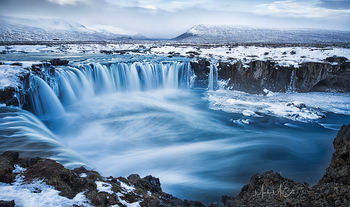 Godafoss in winter, Northern Iceland