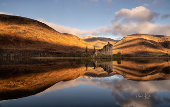 Light patterns, Kilchurn Castle, Loch Awe, Scotland